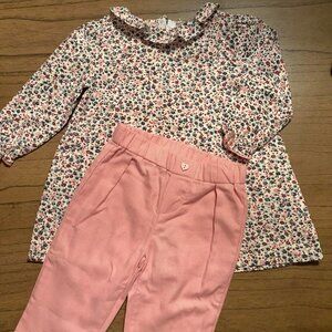 Fleurisse Baby Girl's Mattia Pants 9-12 Mo & Yvette Belina Floral Tunic 12-18 Mo